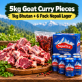 5kg Goat Curry Pieces + 1kg Bhutan + 6 Pack Nepali Lager