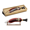 Khukri Coronation rum in a knife-shaped bottle with presentation box